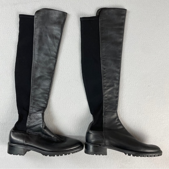 Stuart Weitzman Shoes - Stuart Weitzman Womens Boots 5050 Black Leather Over the Knee 7.5 M